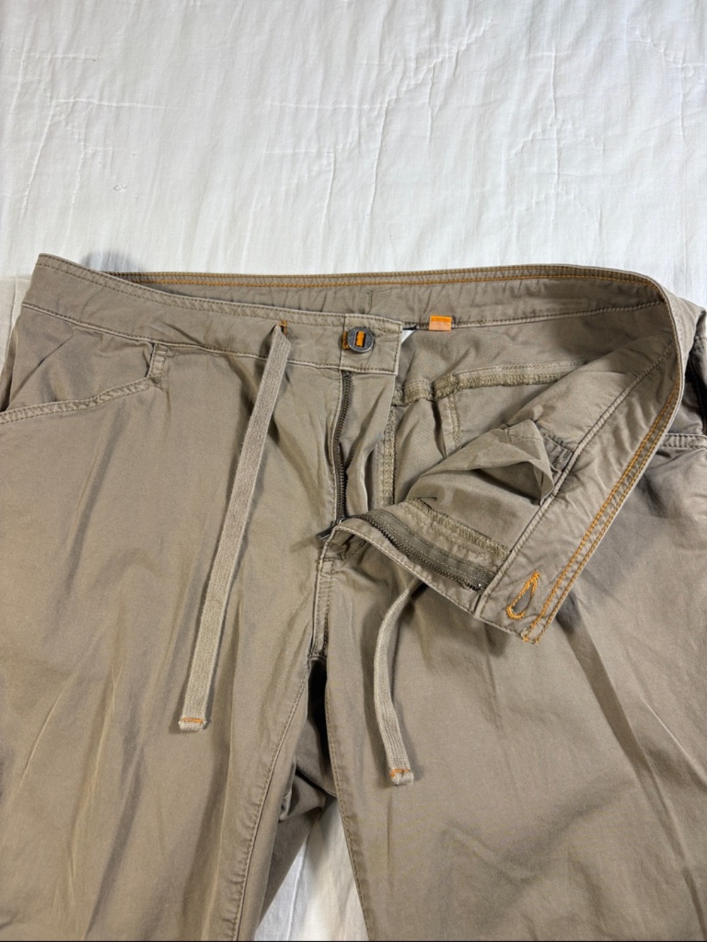 Gorpcore Orvis Everyday Stretch Chino Pants Khaki Tan/Taupe Straight Leg Size 10 - Picture 2 of 12